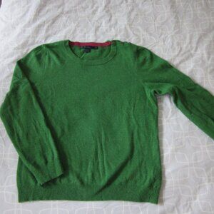 Boden women's sweater pullover button shoulder green like a US8
